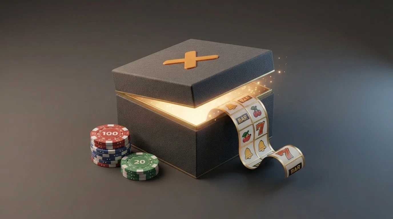 Rappresentazione di un pacchetto di benvenuto con importo in euro, moltiplicatore di wagering e icona di free spin