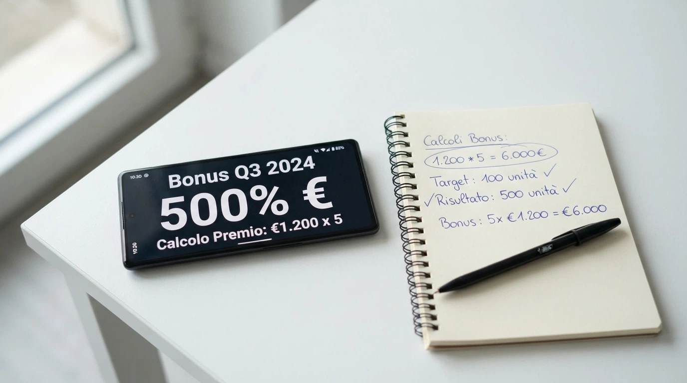 Una calcolatrice accanto a un telefono con la schermata di un bonus casinò e la cifra del deposito evidenziata