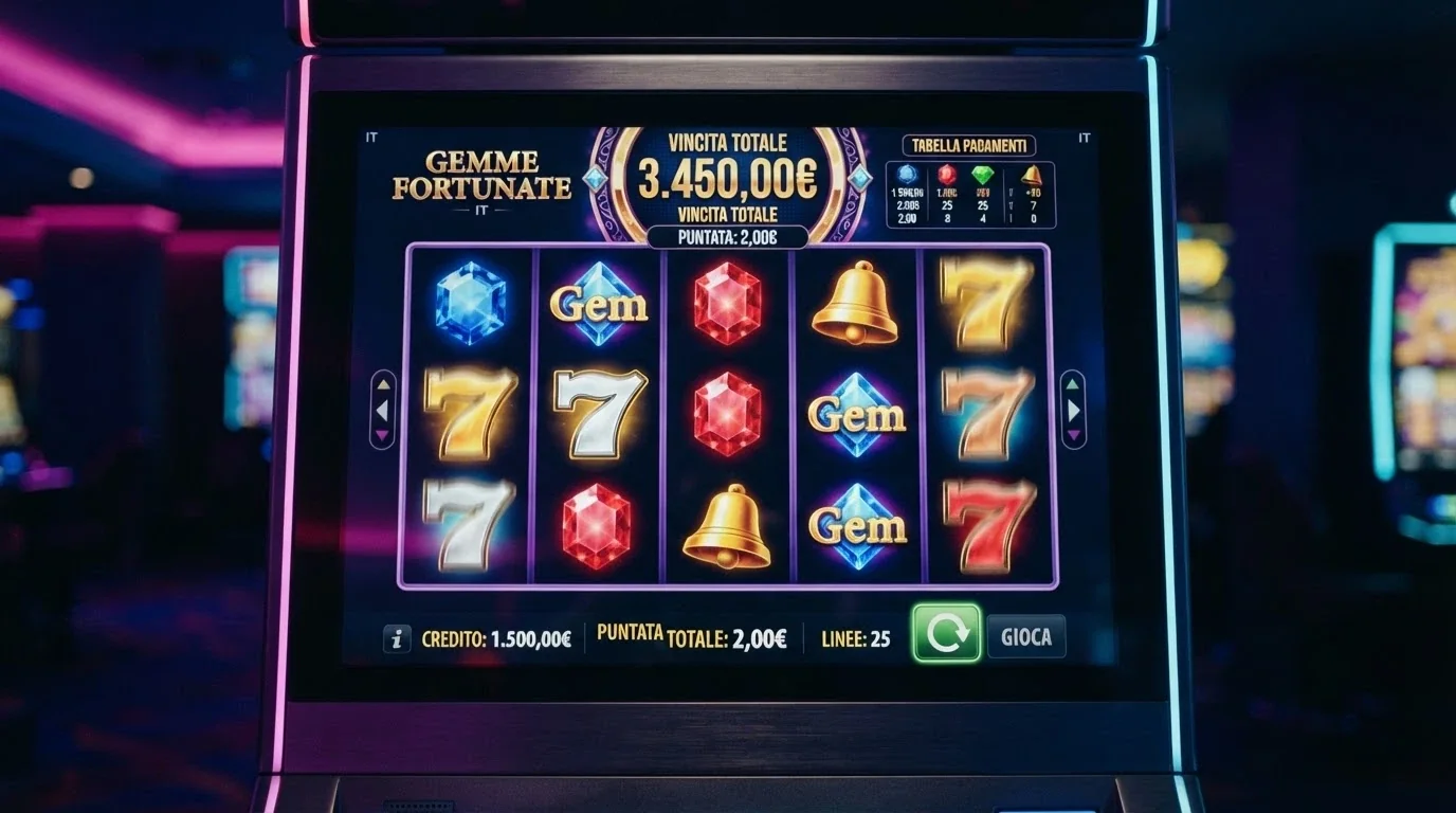 Una slot machine online con il contatore dei giri gratuiti in evidenza e il valore della singola puntata indicato in piccolo