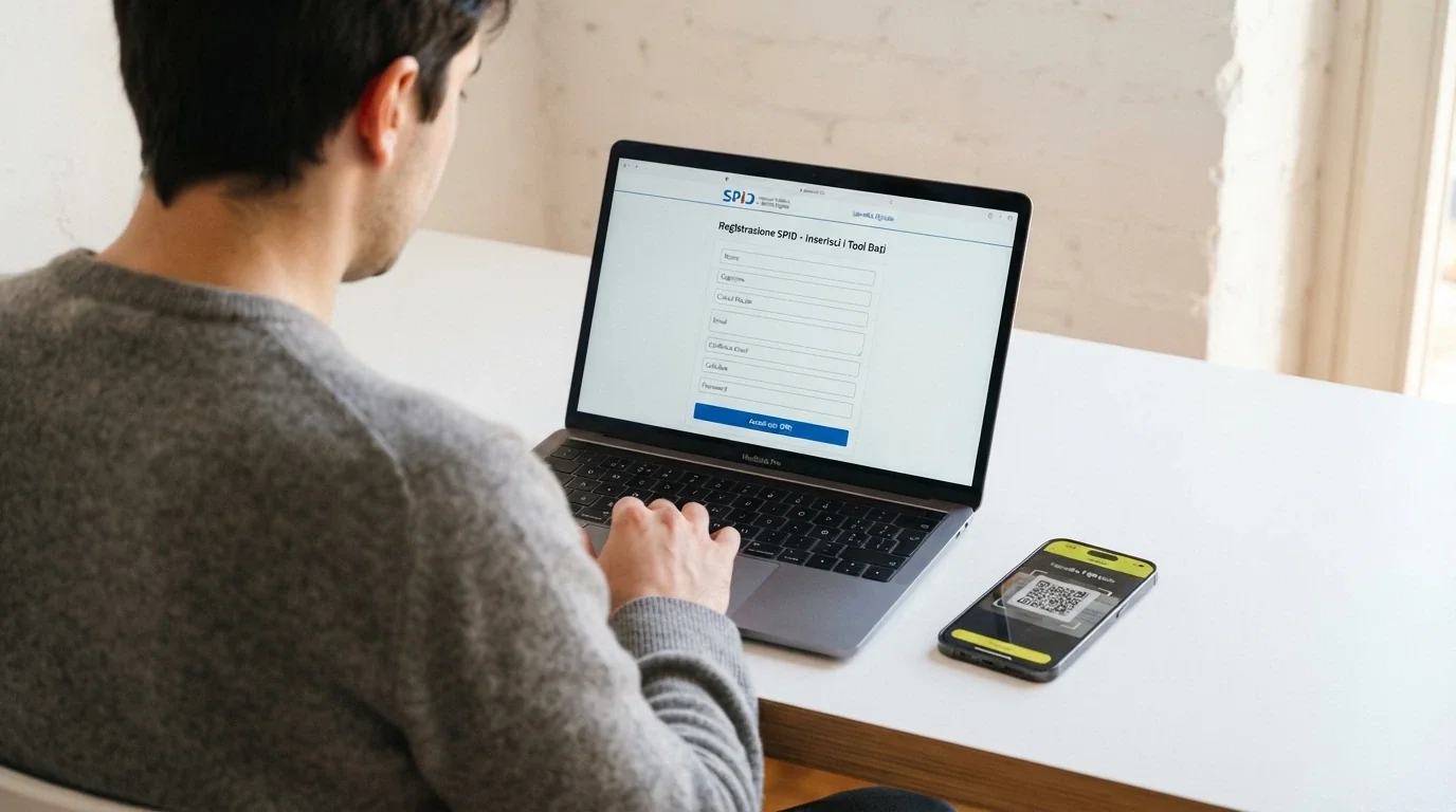L'interfaccia di registrazione di un nuovo operatore ADM con il modulo SPID in evidenza